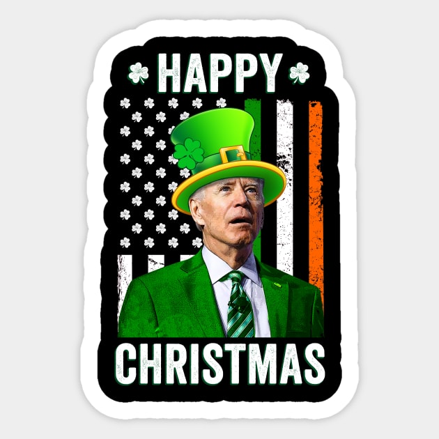 Happy Christmas Funny Joe Biden St Patricks Day Sticker by petemphasis
